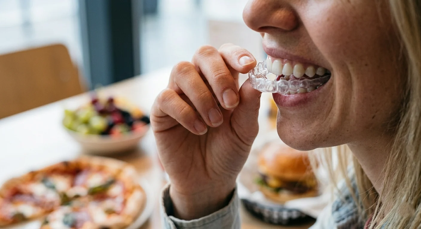 Removable Invisalign aligners mean fewer food restrictions and easy cleaning
